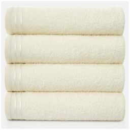 GC GAVENO CAVAILIA Large Towels Bath Sheet - Highly Absorbent Egyptian Cotton Towel Set - 4 Pack Extra Soft Large Bath Towel Cream - Quick Dry Bath Sheets - 450 GSM Washable Towels, 75 x 135 cm