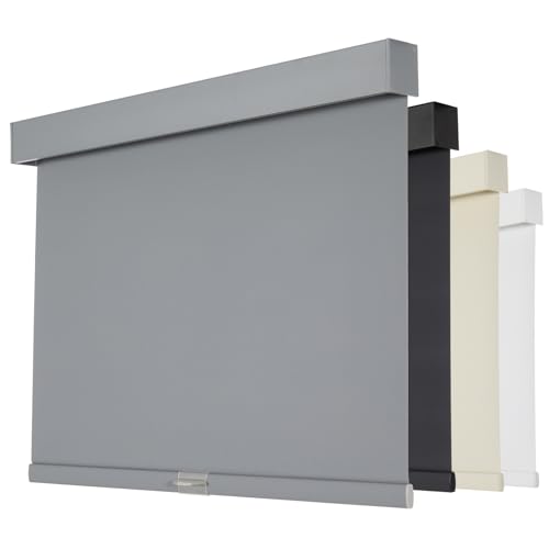 "Persilux Blackout Roller Blinds for Windows, Cordless Free-Stop Roller Shades with Valance, Thermal Insulated Fabric Window Blinds, UV Protection Shades for Home and Bedroom (Grey,22.5"" W x 72"" H)"