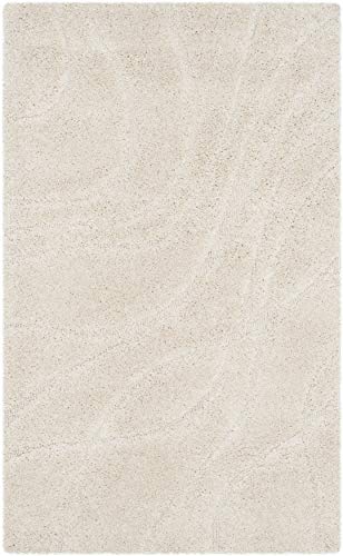 Safavieh Shag Rug for Living Room, Dining Room, Bedroom - Florida Shag Collection, High Pile, in Cream, 68 x 122 cm