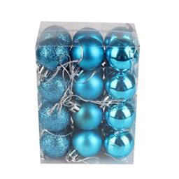 30mm/12Pcs Christmas Baubles Shatterproof Teal Blue, Christmas Tree Decorations Ball Ornaments Balls Xmas Hanging Decorations Holiday Decor - Shiny,Matte,Glitter
