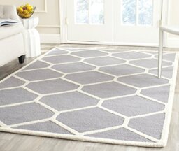 Safavieh Modern Indoor Hand Tufted Rectangle Area Rug, Cambridge Collection, CAM144, in Silver / Ivory, 122 X 183 cm for Living Room, Bedroom or Any Indoor Space
