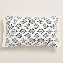 ROOM99 Amalfi 30 x 50 cm Decorative Cushion Cover Throw Cushion Cover Aesthetic Modern Bedroom Living Room Cotton with Fringes Decor White