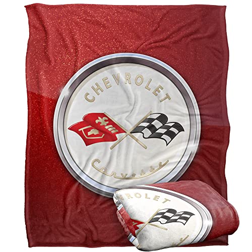 Chevrolet Corvette Emblem Fleck Officially Licensed Silky Touch Super Soft Throw Blanket 152 x 127 cm