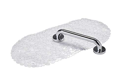 Croydex Bath Safety Kit Bath Mat Grab Bar Chrome