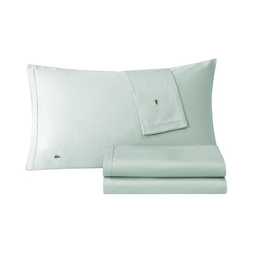 Lacoste Light Aqua 100% Cotton Percale Duvet Cover Set Standard King