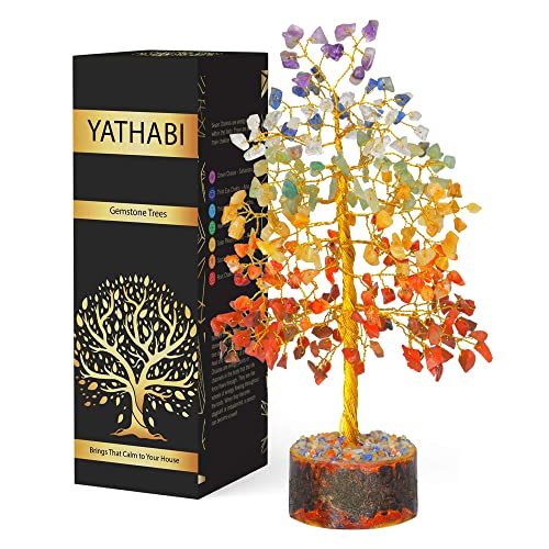 Seven Chakra Tree of Life - Crystal Tree for Positive Energy - - Charkas Crystals - Spiritual Decor - Feng Shui Crystals and Stones - Chakra Decor