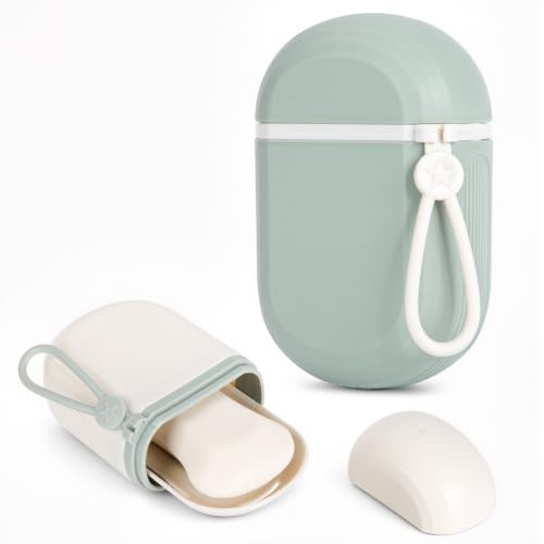 Alyvisun 2 Pack Travel Soap Case, Portable Soap Box with Lid and Drain Tray - Leak-Resistant Soap Dish Holder, Soap Container for Bar Soap, Shampoo Bars, Gym, Camping, Bathroom