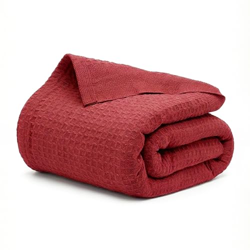 Salt Earth 100% Cotton Waffle Blanket King Size for Bed, Lightweight Breathable Soft for Summer, Premium Aesthetic Waffle Weave Blanket for Home D??cor & Gifts