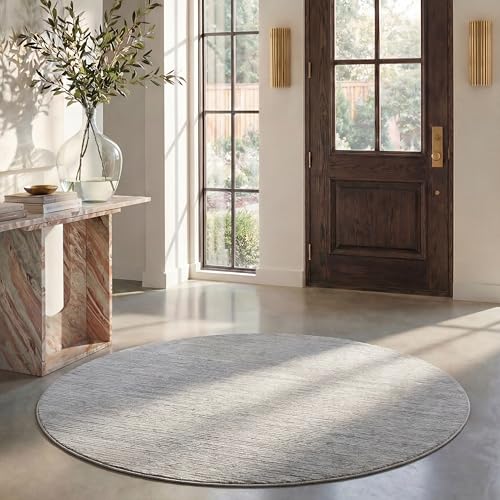 Safavieh Modern Rug for Living Room, Dining Room, Bedroom - Vision Collection, Short Pile, in Silver, 200 X 200 cm