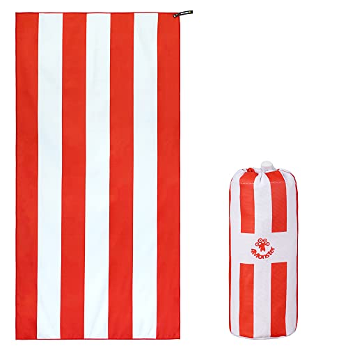 4Monster Quick Dry Beach Towel, Ultra Absorbent Microfiber Travel Towel, Lightweight & Compact for Beach, Swimming, Camping, Pool, Water Sports & Yoga