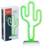 Grundig Neon Cactus Wireless Table Lamp - 53 LED USB-C Rechargeable - Desk Lamp - Green Light