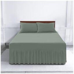 Gaveno Cavailia Luxury Non-Iron PERCALE VALANCE Sheet, Poly-Cotton, Duck Egg , Single