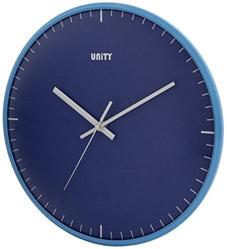 Unity Galaxy Wall Clock with Domed Lens in Blue-30cm, Blue, 30cm