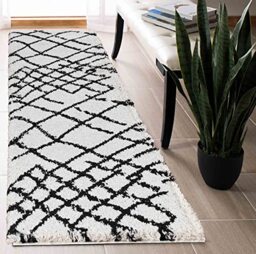 "Serdim Rugs Morrocan Berber Living Room Abstract Design Runner Shaggy Area Rugs, Stone, 60x220cm (2"" x7'3)"