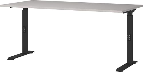 Germania Desk 7911-630, in cashmere/black, me. height-adjustable, 160 x 91 x 80 cm (WxHxD)