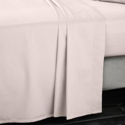 Bianca 400 Thread Count Cotton Sateen King Flat Sheet Blush