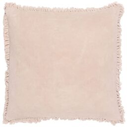 Yard Bertie Washed Velvet Feather Filled Cushion (Natural, 45 x 45 cm)