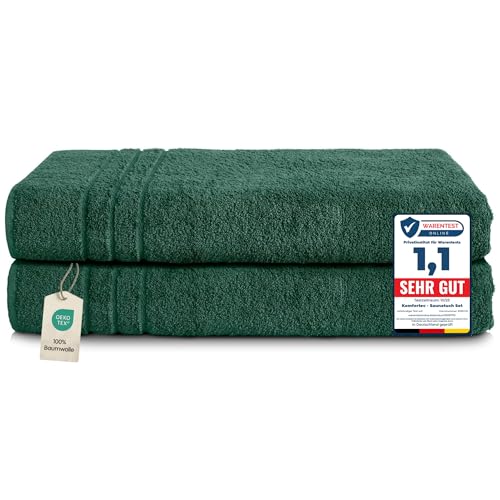 Komfortec Jumbo Bath Towels, 100% Cotton, Quick Dry, 80x200, Dark Green