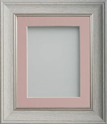 Frame Company Drummond Range Pale Grey A4 Picture Photo Frame with Pink Mount for Image 9x6 inch * Choice of Sizes* Fitted with Real Glass