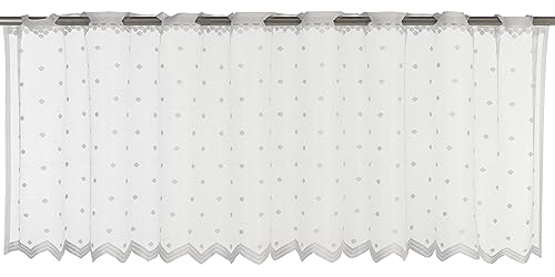 Elbersdrucke Celeste 00 198763 Bistro Curtain White Transparent 45 x 160 cm Panel Curtain Short Curtain for Kitchen Window Privacy Screen