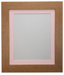 "FRAMES BY POST ""London Oak Picture Photo Poster Frame with 30 x 30 cm Pink Mount for Picture Size 8 x 8-Inch, Oak with Pink Mount, 39 x 15 mm"