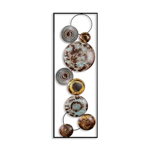 Hand-Painted Decorative Metal Wall Accessory, 32 x 90 x 4 cm, 100% Metal, Unique Colour Variations, Perfect for Home Decor & Art Lovers