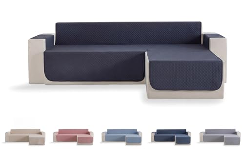 Todocama Sofa Cover, Sofa Cover, Quilted Rhombus Protector, Breathable, Easy to Clean, (Dark Grey, Right Chaise 200 cm)