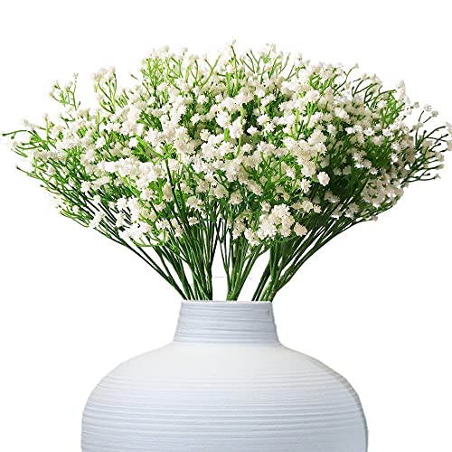 Huanhuatiancheng 10pc Artificial Baby Breath Gypsophila Flower Wedding Home Decor Gift (white)