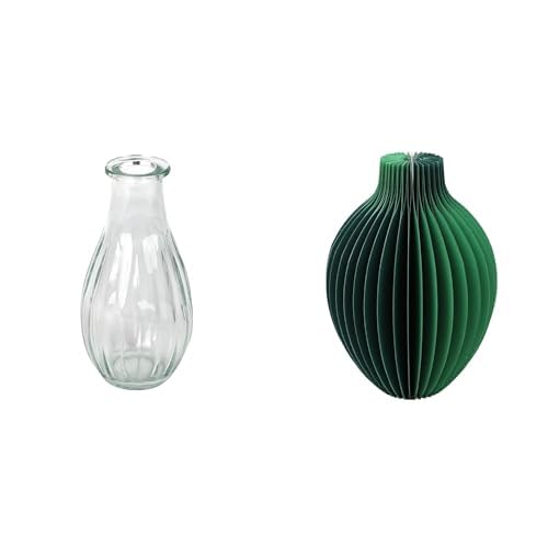 Talking Tables Clear Glass Bud Vase for flowers, s & Talking Tables Grüne Wabenpapier-Vase mit Glasfläs Table Decor Bundle