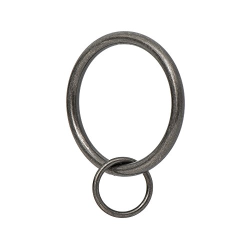 "Ivilon Drapery Eyelet Curtain Rings - 1.7"" Ring Loop for Hook Pins, Set of 14 - Pewter"