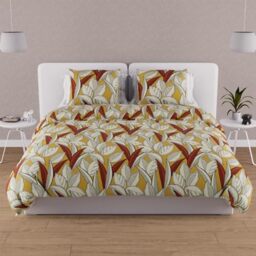Soleil d'ocre, Duvet Cover Set in 57 Thread Count Cotton 240 x 220 cm Mustard Togo