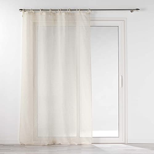 Douceur d'Intérieur Norine Linen Look Woven Curtain with Bows 140 x 240 cm