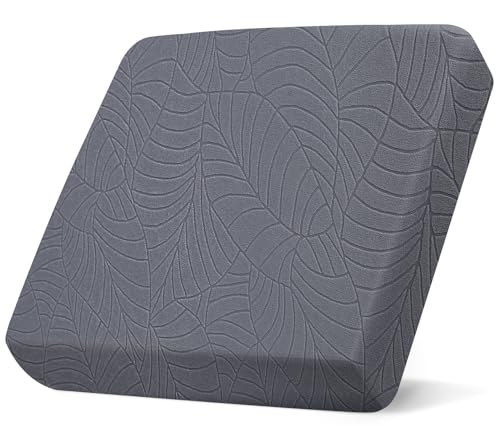 SearchI Waterproof Sofa Couch Cushion Covers Replacement, RV Camper Dinette Seat Cushion Slipcovers Stretch Sofa Seat Cover Outdoor Furniture Protector Soft with Elastic Bottom (Grey, Chair Cushion)
