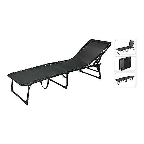 NO DISPONIBLE Black Metallic Folding Lounger