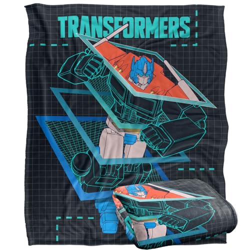 Transformers Blanket, 152 x 127 cm Schematic Break Optimus Prime Silky Touch Super Soft Throw Blanket