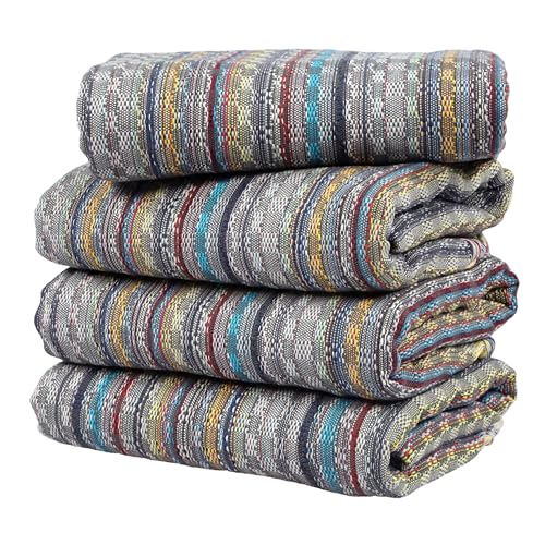 Cacala Extra Large Hand loomed Turkish Bath Towels Set of 4, 100% Cotton Quick-Drying and Lightweight Perfect for Travel, Camping, Gym and Beach (4 Pieces, Grey)
