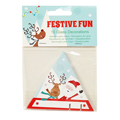 Neviti Festive Fun Christmas Table Glass Decorations - Pack of 10