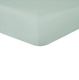 Sleepdown Plain Bamboo Fitted Sheet Soft Warm Cosy & Breathable Comfortable Bedding Bottom Sheets 32cm Extra Deep Pockets - Sage Green - Super King,5056242894780