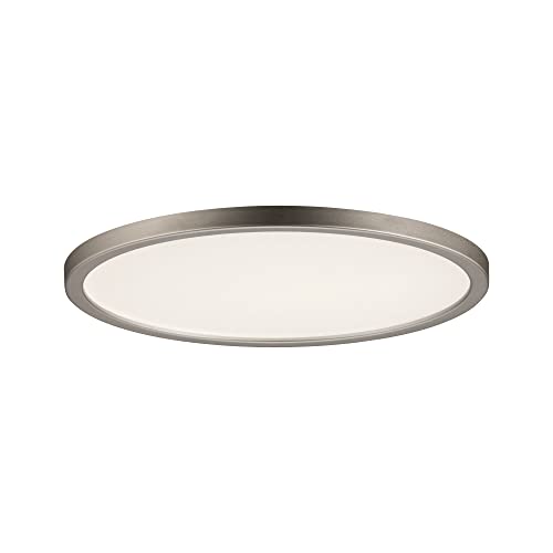 Paulmann 92935 Areo LED Panel Round incl. 1x12-watt IP44 dimmable Ceiling lamp Soft Nickel Ceiling luminaire Plastic Living Room lamp 3000 K