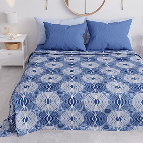 PETTI Artigiani Italiani - Microfibre Sofa Cover 180 x 270 cm, Circle Design - Multipurpose for Sofas, Bedspreads and Table Covers - Washable Protective Cover