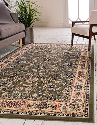 Unique Loom Kashan Collection Traditional Floral Overall Pattern with Border Red Runner Rug (3' x 10')
