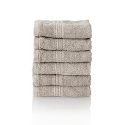 ALCLEAR set of terry hand towels, range of soft and highly absorbent towels, OEKOTEX 100 certified, 5 colours & 5 sizes, colour: PLATINUM GREY, 6 x face towels 30 x 30 cm