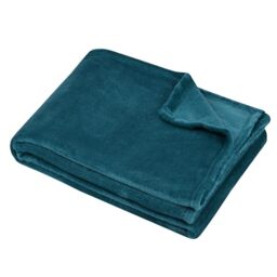 Stof Blanket Size 180 x 220 cm, 100% Polyester, Teal, Stanford Model - Blanket - Soft, Warm, Comfortable, Fleece, Plain
