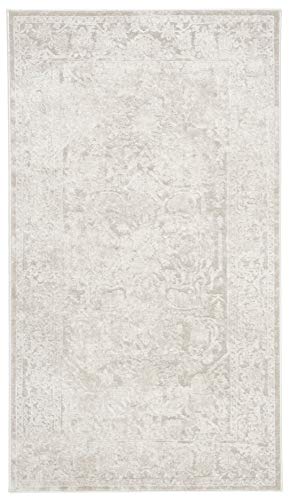 Safavieh Contemporary Rug for Living Room, Dining Room, Bedroom - Reflection Collection, Short Pile, in Cream and Ivory, 60 x 110cm