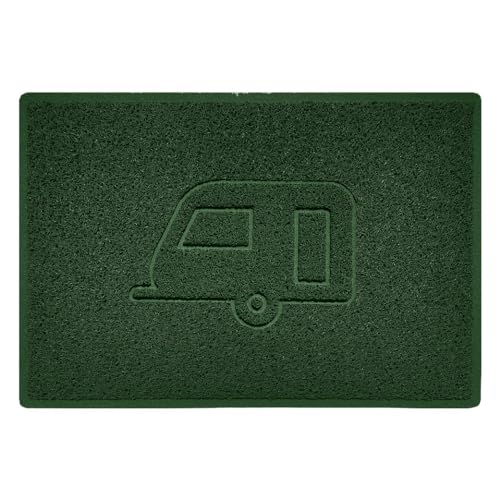 Nicoman CARAVAN Embossed Shape Door Mat Dirt-Trapper Washable Barrier Doormat-(Use Indoor or Sheltered Outdoor)-(90x60cm/3x2ft,Large) Green