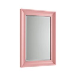 iBathUK Revix Wall Mounted Framed Bathroom Mirror, Modern Rectangular Portrait or Landscape Design Copper-Free Silver Mirror with MDF Frame in Dusty Pink, 700 x 500mm