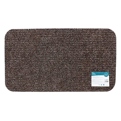 JVL Delta Ribbed Lightweight Indoor Entrance Door Mat, Beige