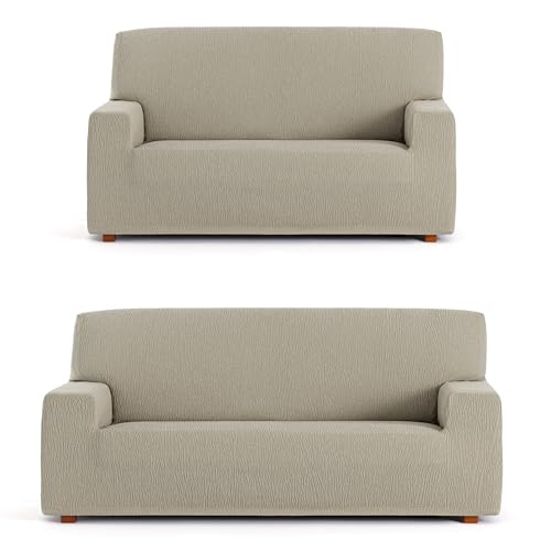 ECOMMERC3 - Universal and Versatile Duo 3+2 Sofa Cover ??? Mink Colour Protector Easy to Install for Back, Seat and Arms