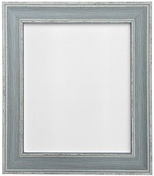 Scandi Distressed Blue Picture Photo Frame with White Backing Board 24 x 18 inch (Plastic Glass)
