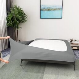 Alyvia Spring Box Spring Cover, Jersey Knit Stretchy All Four Sided Bed Skirt for Hotel and Home, Single/Single XL, Light Grey